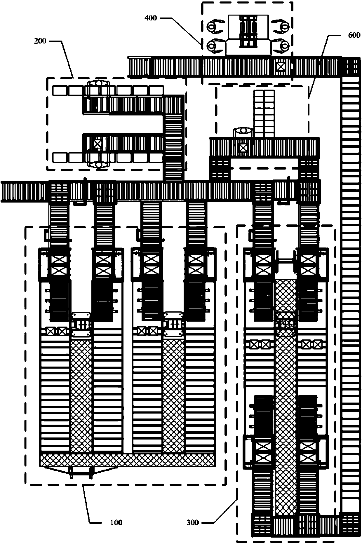 Material box storing and sorting system and storing and distributing integrated system