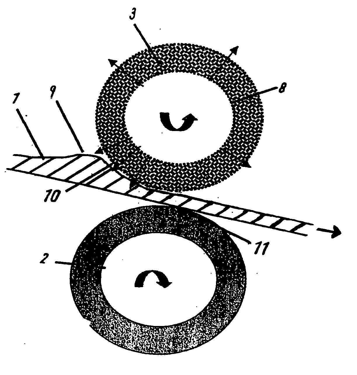 Method of continuously producing flat glass by rolling