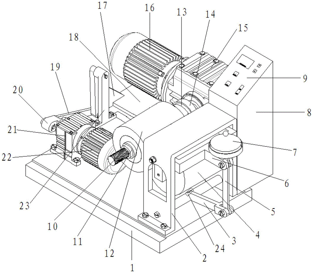 A continuous testing equipment for the abrasion of short fiber radially oriented tread rubber