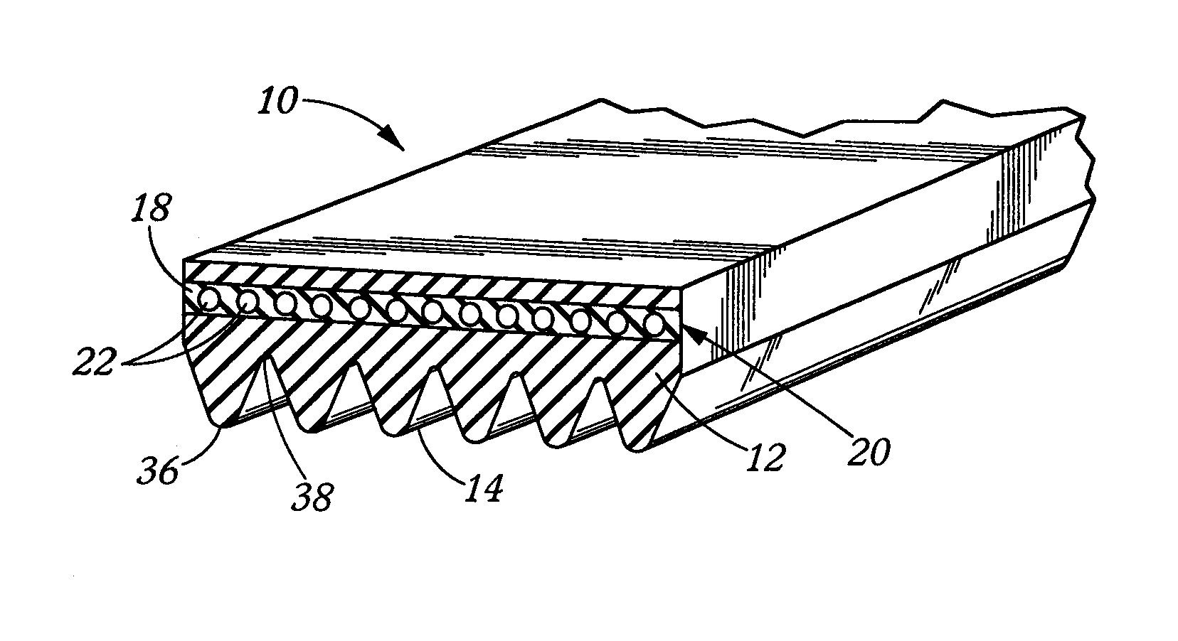 Power transmission belt and cord adhesive system and adhesion method