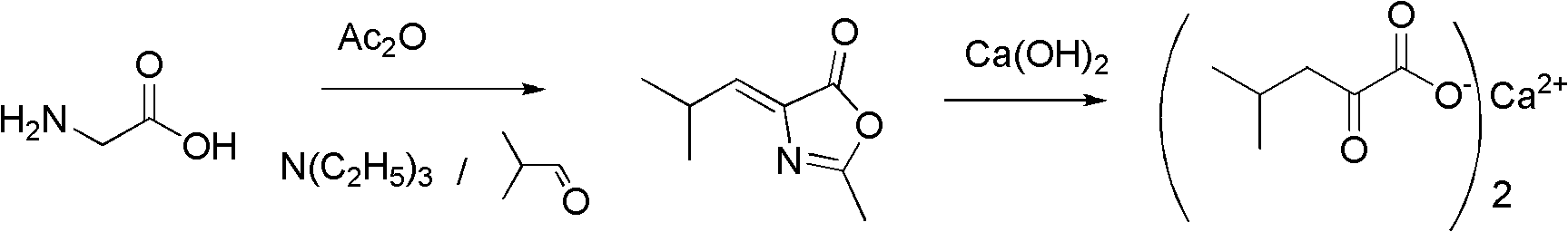 Method for synthesizing alpha-ketoleucine calcium