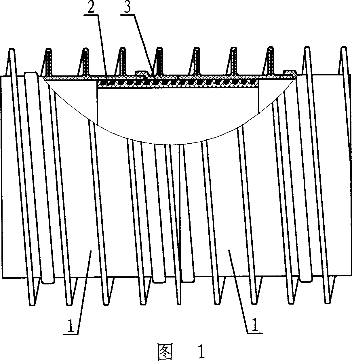 Built-in type hot melt belt connection method of steel plastic composite tube with outer wall possessing vertical reinforcing rib