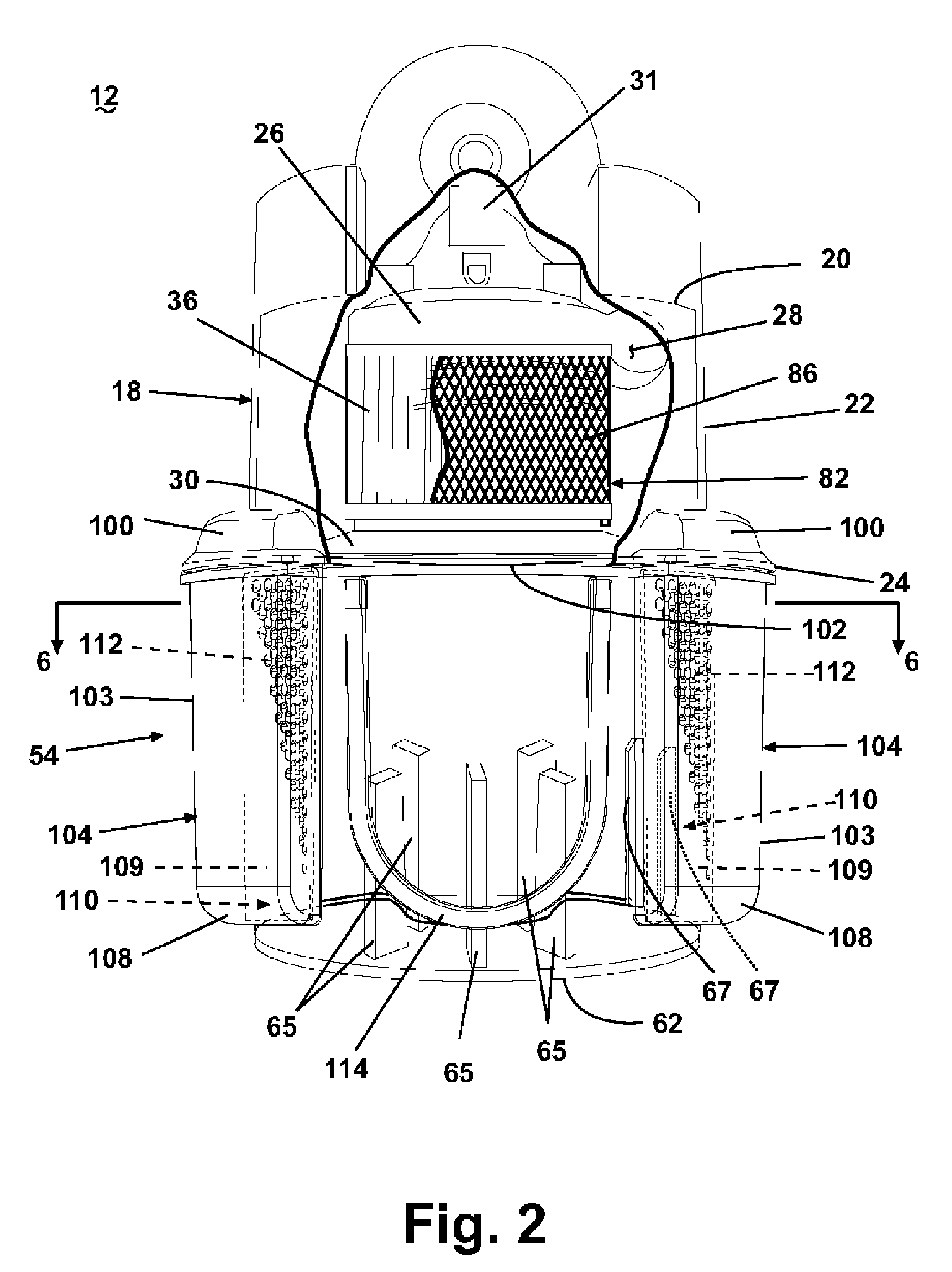 Cyclone separator with fine particle separation member