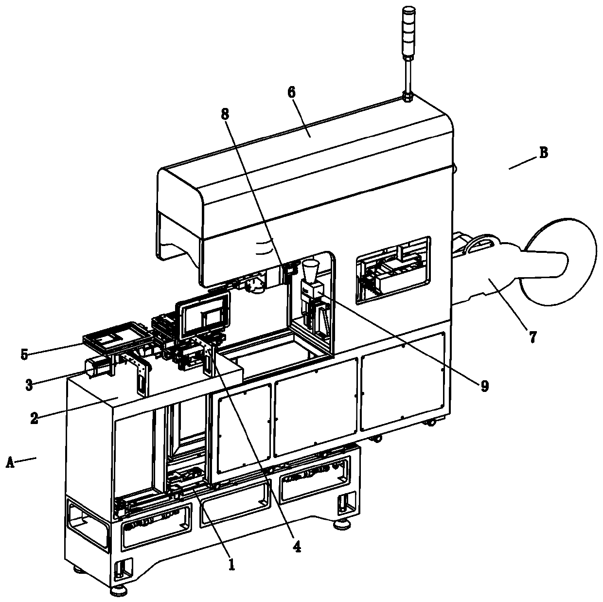 Universal electronic product assembling platform and assembling process thereof