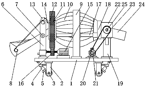 A building concrete mixing device with high-efficiency discharge performance