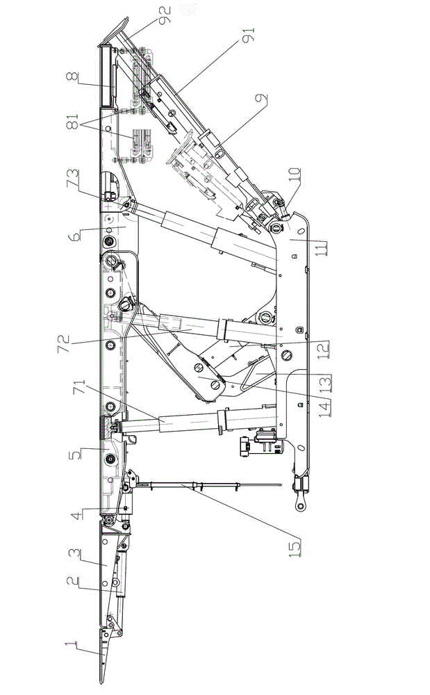 Supporting and filling integrated six-column hydraulic bracket