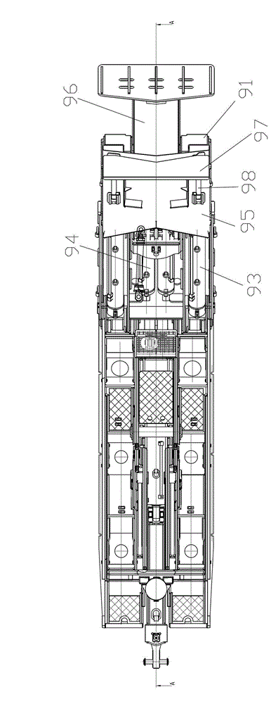 Supporting and filling integrated six-column hydraulic bracket