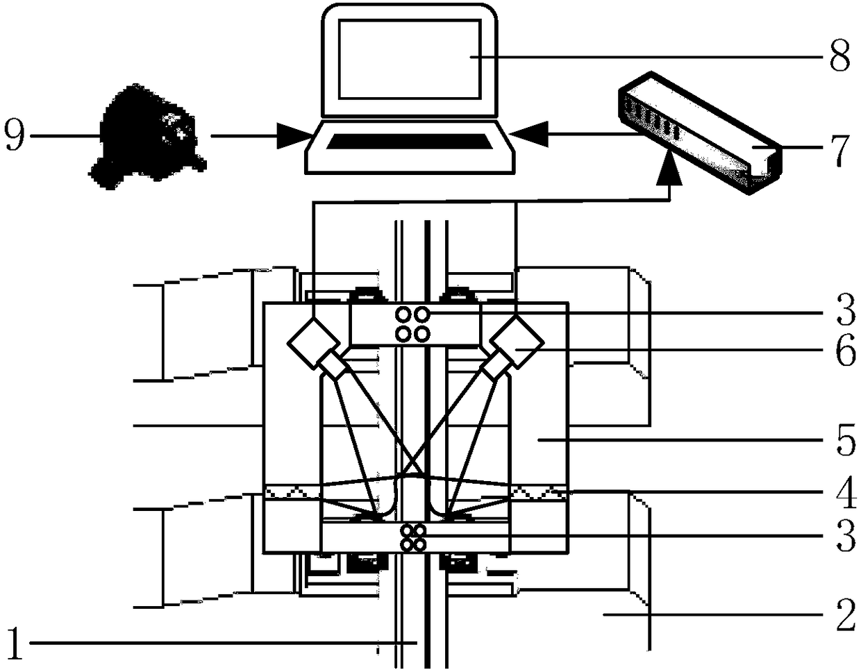 Turnout and track full-profile wear vision measurement instrument and measurement method thereof