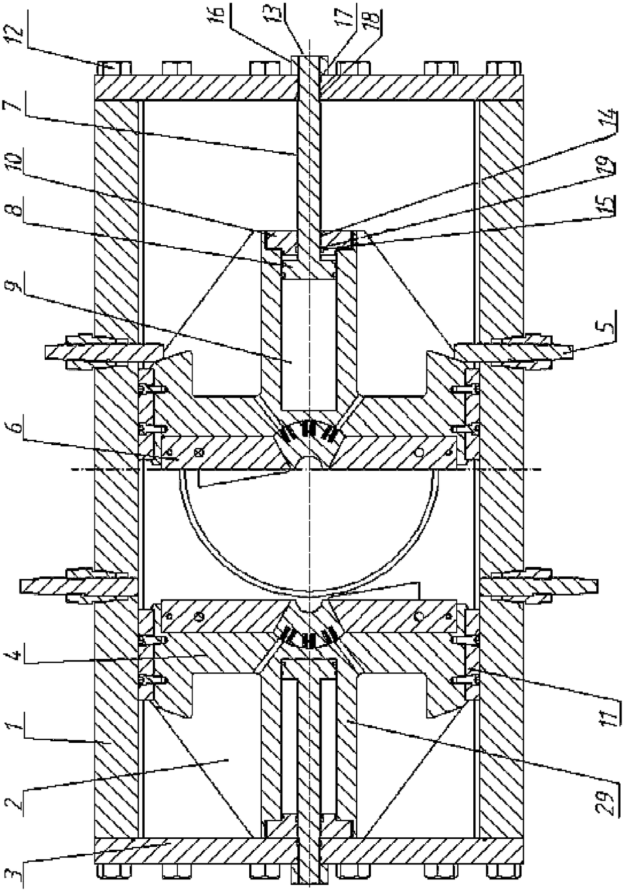 Variable diameter sealing submarine cable flashboard valve with built-in cylinder body