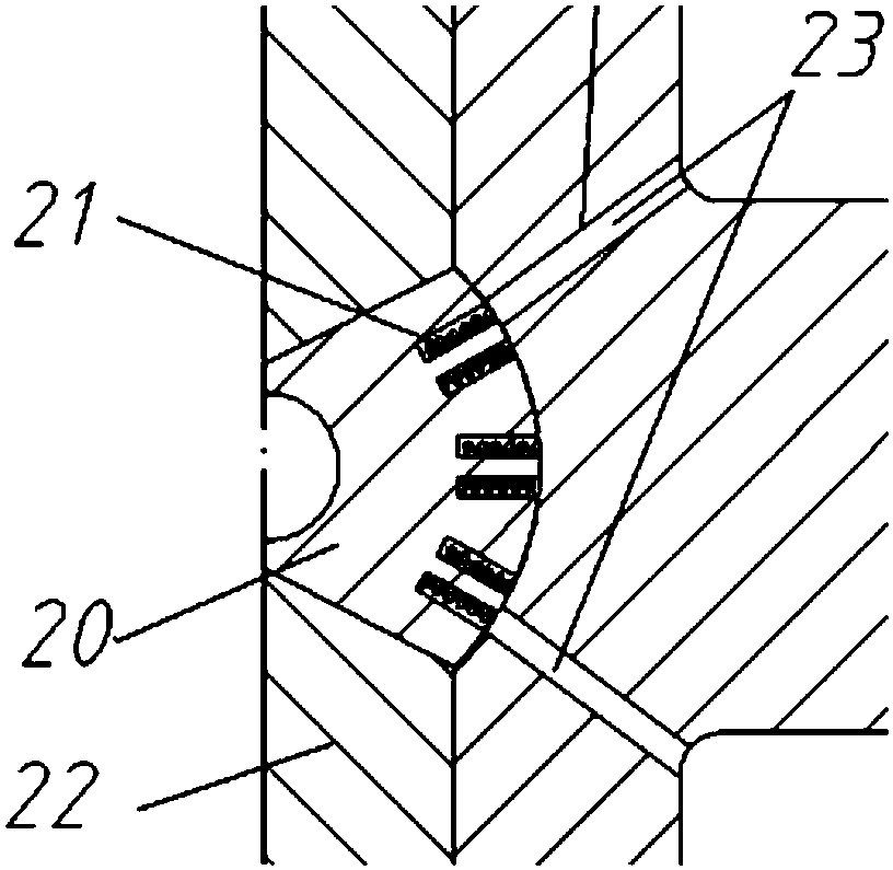 Variable diameter sealing submarine cable flashboard valve with built-in cylinder body