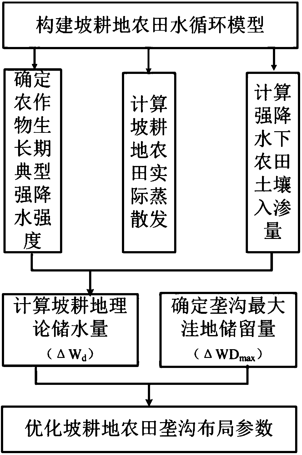 Layout method of ridges and furrows in sloping farmland for efficient utilization of rainwater resources