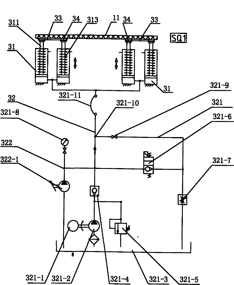 Expanding cabin floor board lifting device