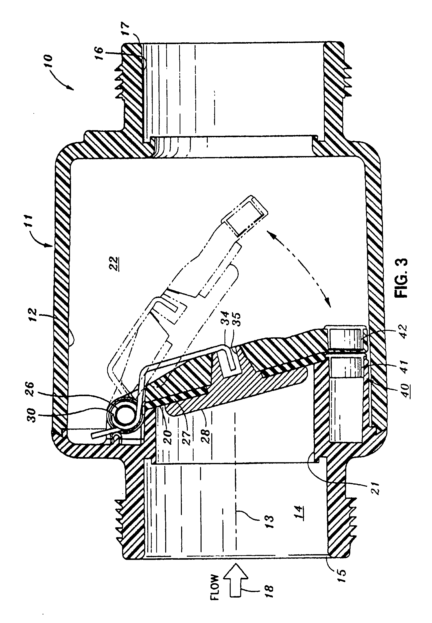 Quickly opening hinged check valve with pre-determined upstream pressure required to open