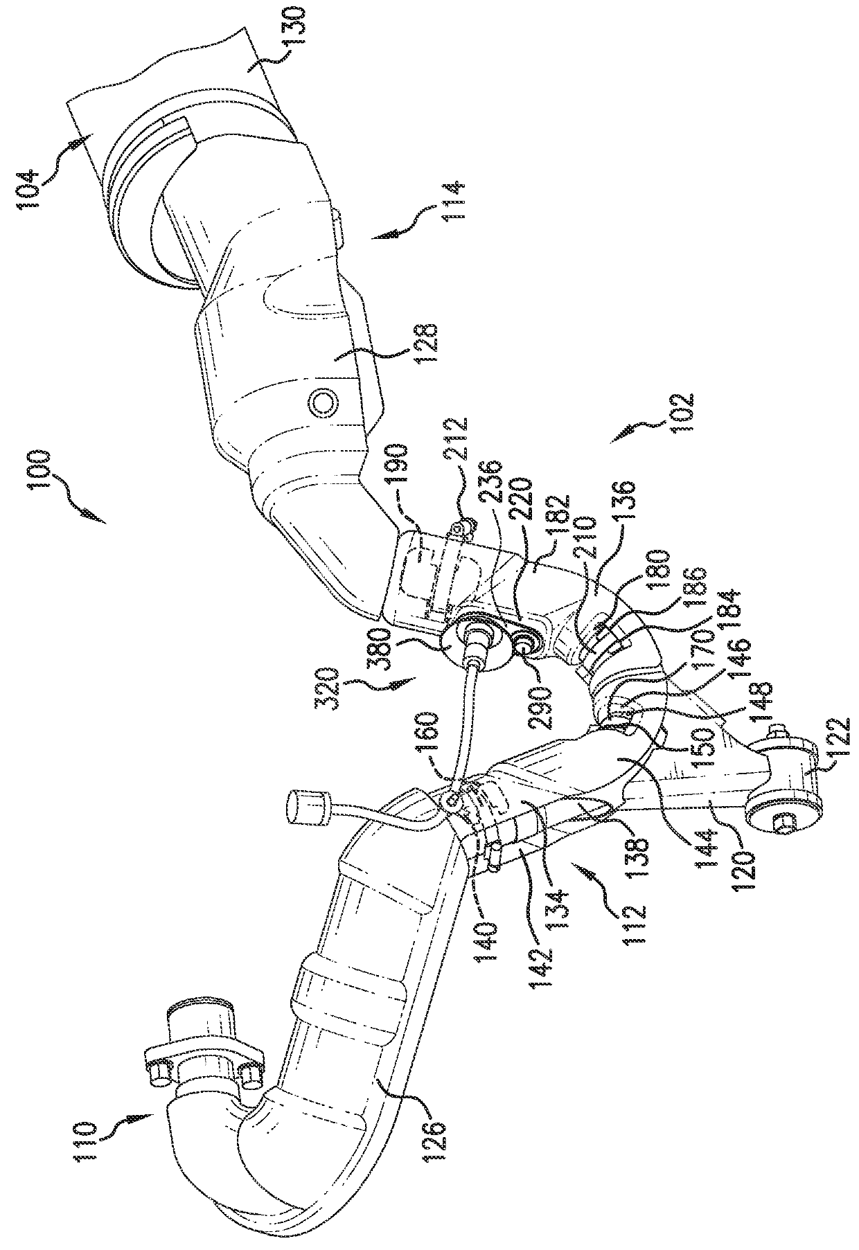 Sensor heat shield structure for a vehicle exhaust system