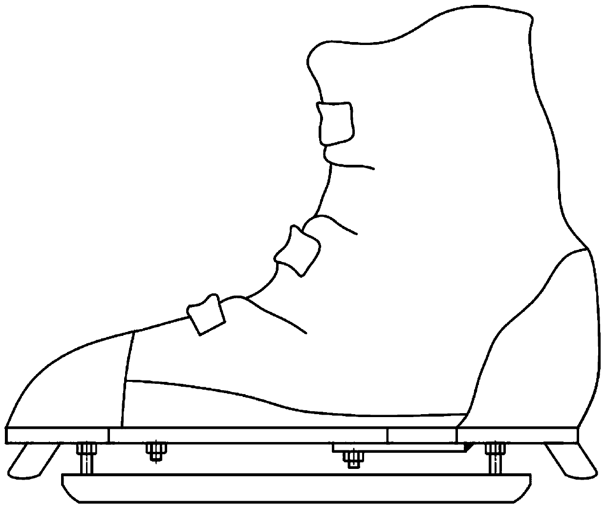 Skidding device applicable to ice and snow surfaces