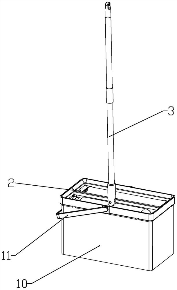 Cleaning and wringing mop bucket kit