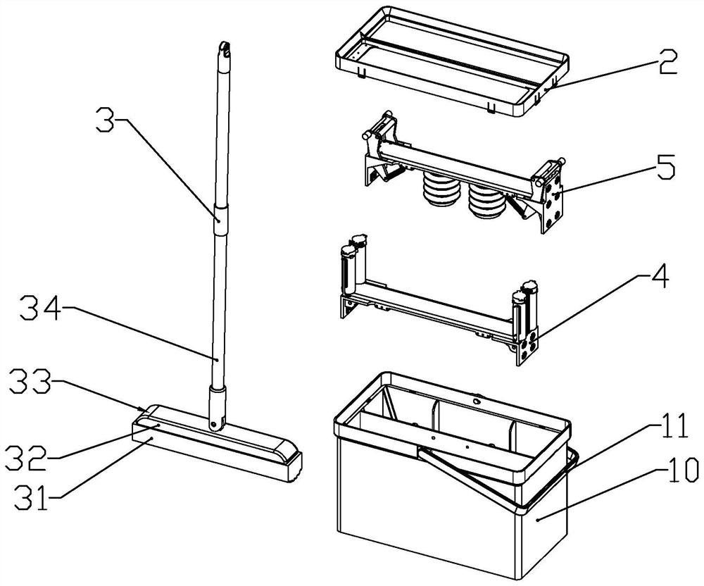 Cleaning and wringing mop bucket kit