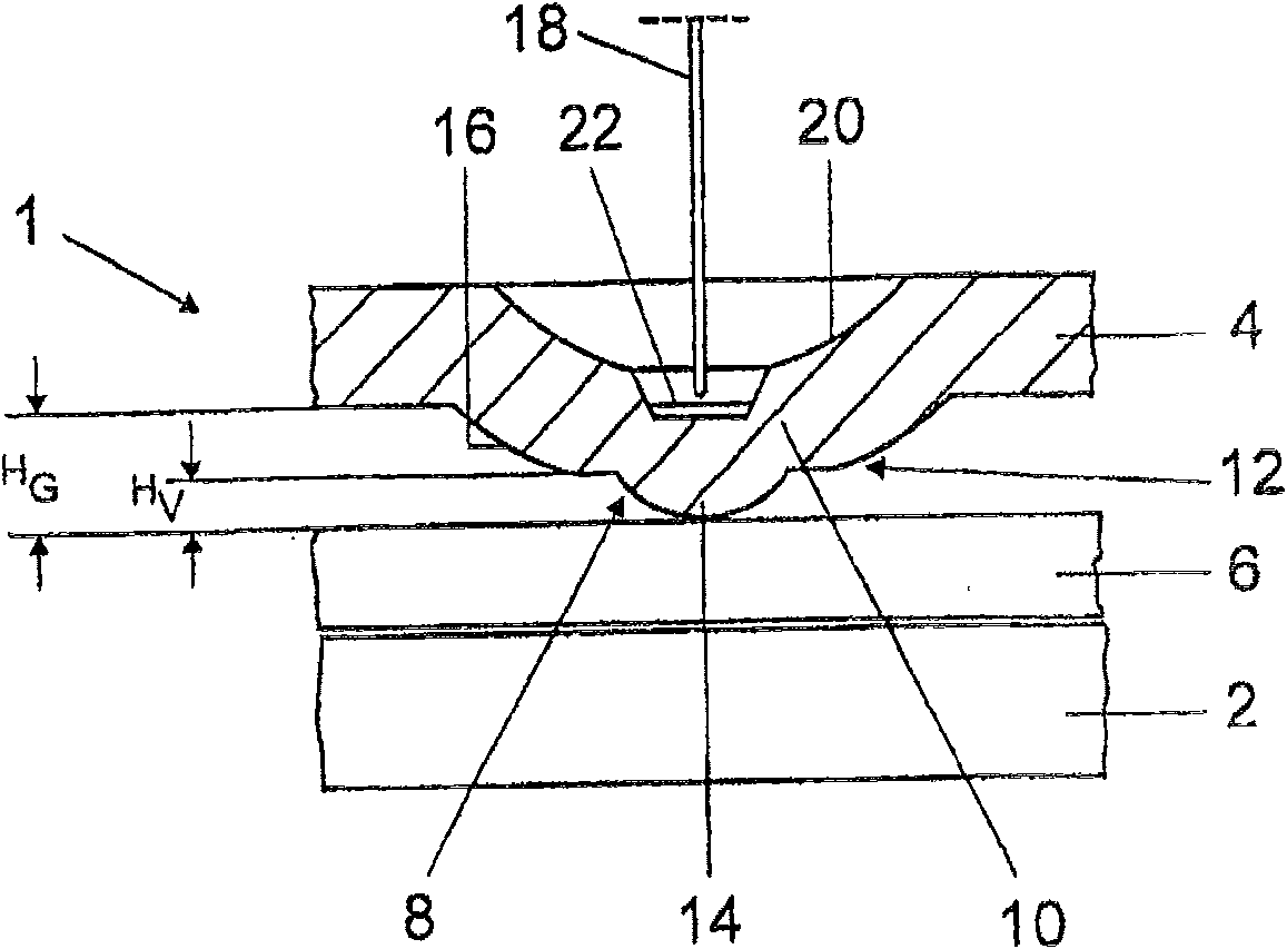 Component with a weld projection having a projection and lamp housing part comprising a component with a weld projection