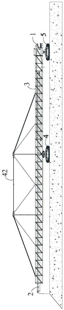 Telescopic arm type dumping plough used for mine