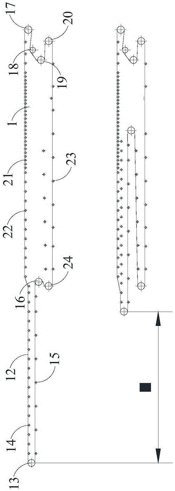 Telescopic arm type dumping plough used for mine