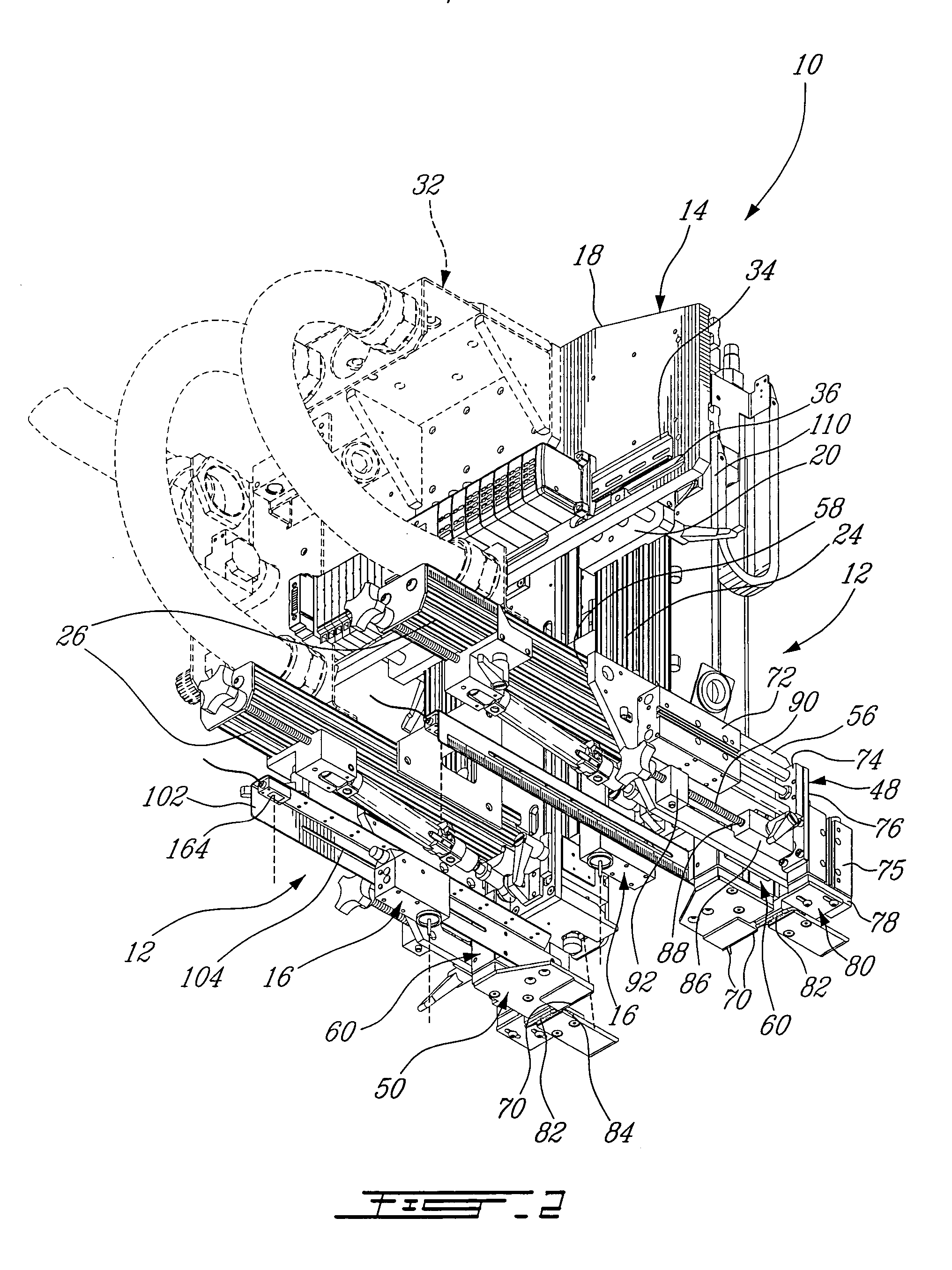 Method and tool for the separation of a pile of recipients