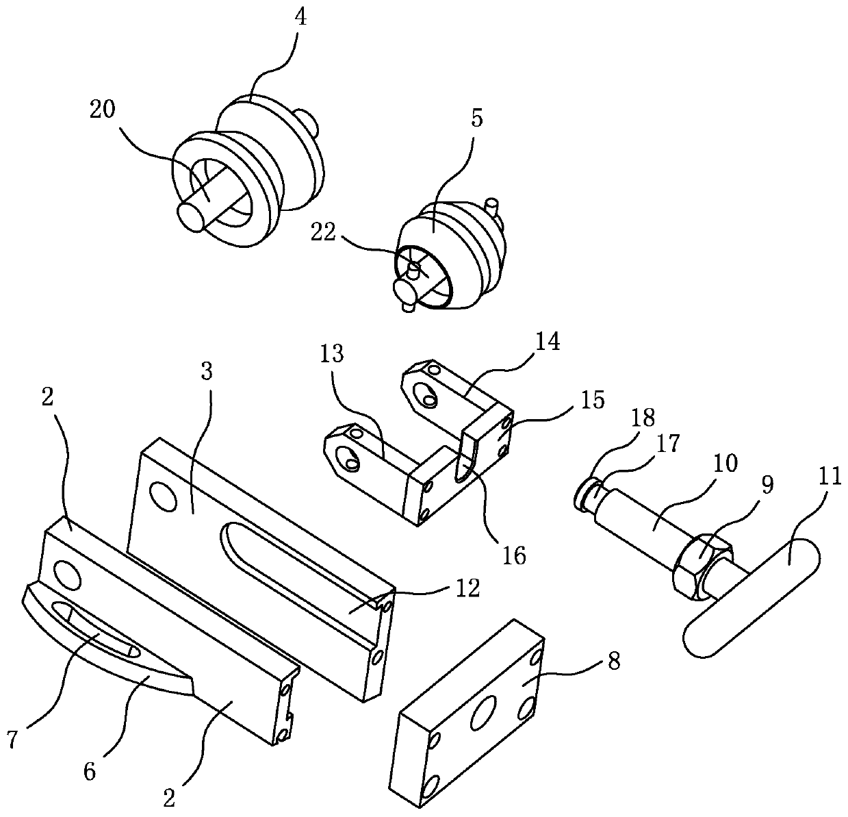 Fan-shaped insulated wire core cabling anti-turnover device