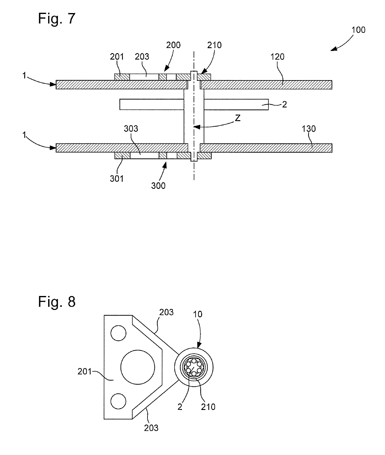 Shock protection for a strip resonator with rcc pivots