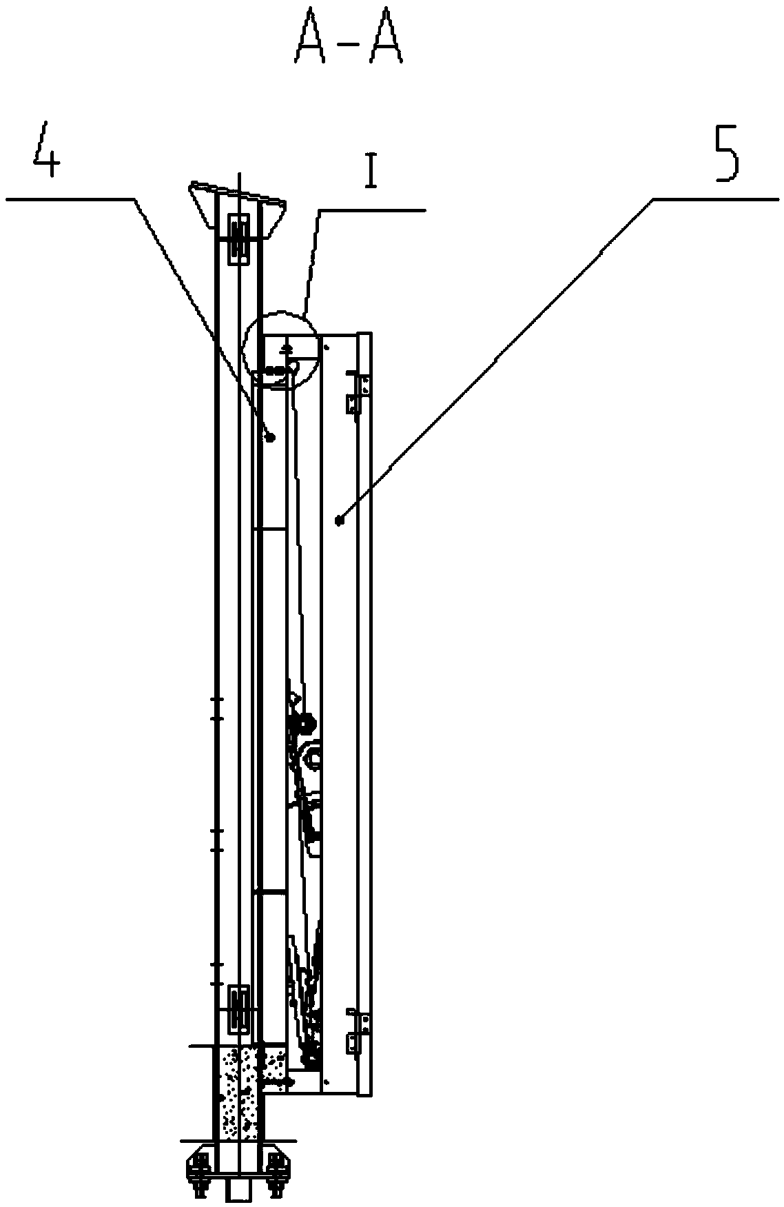 Sectional rail-type roller curtain