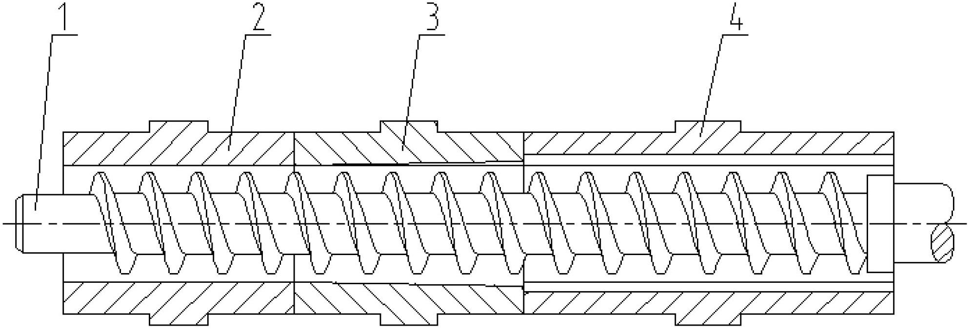 Screw propulsion device of bulking machine