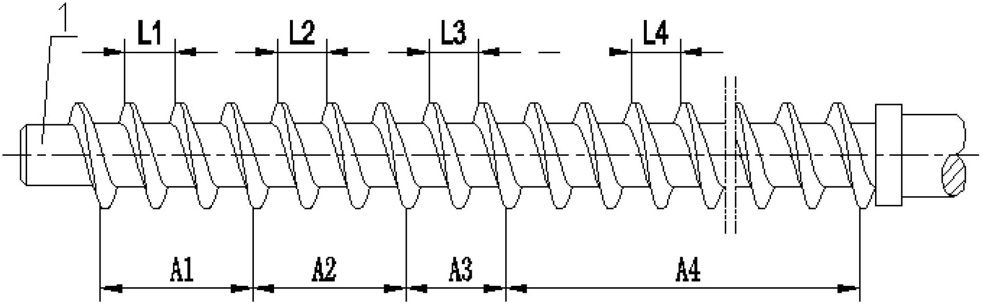 Screw propulsion device of bulking machine