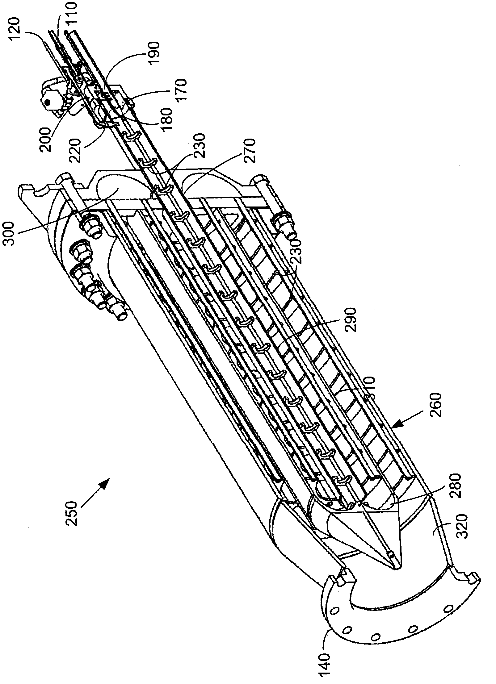 Pulse detonation cleaning unit with multiple folded flow paths