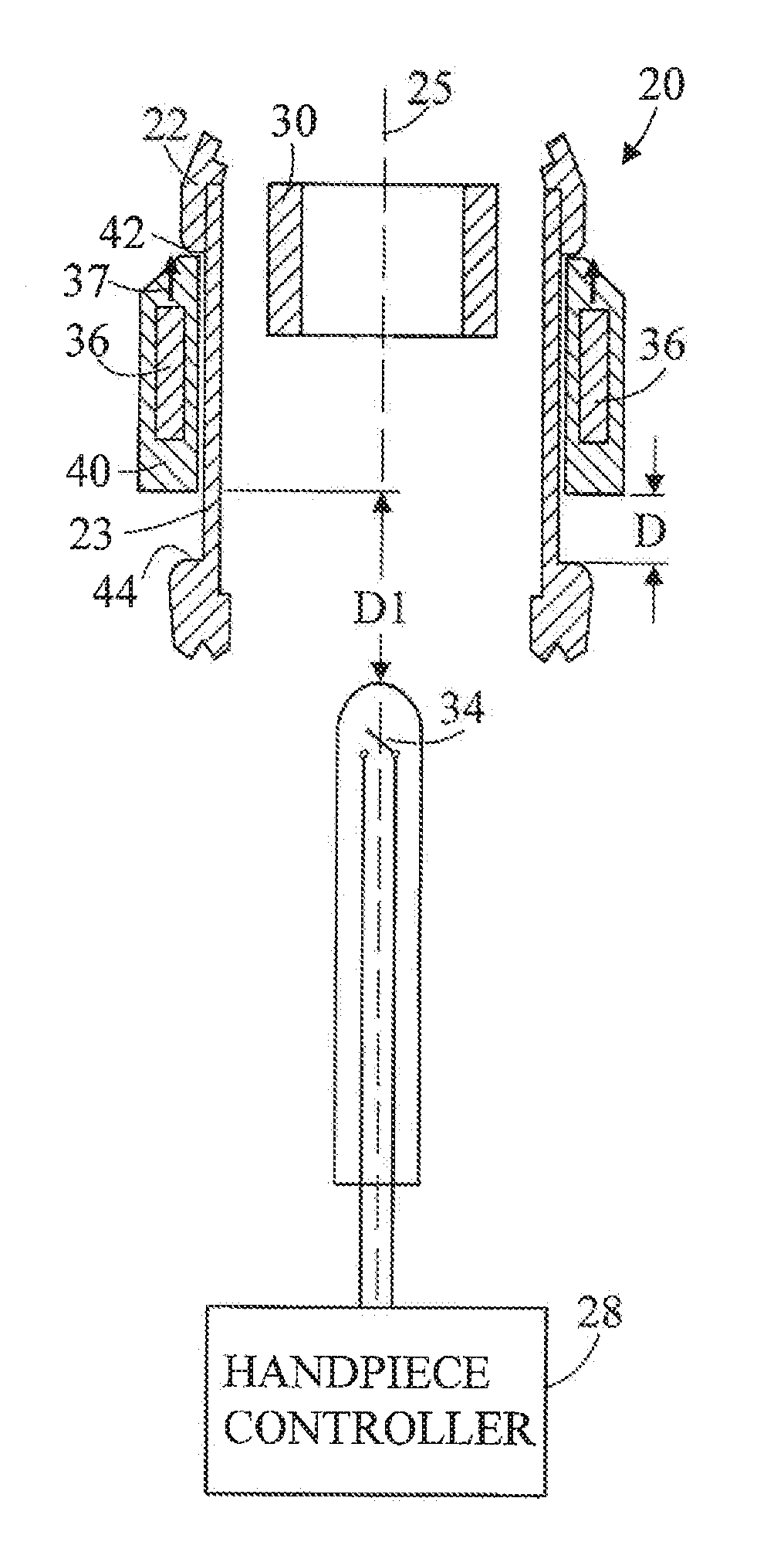 Dental piezoelectric ultrasonic magnetic switching scaler handpiece and method of use