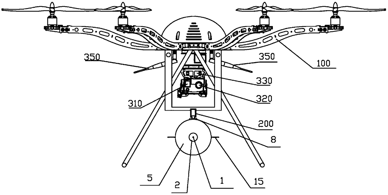 Control system for high-rise building unmanned gyroplane fire extinguishing and fire extinguishing system