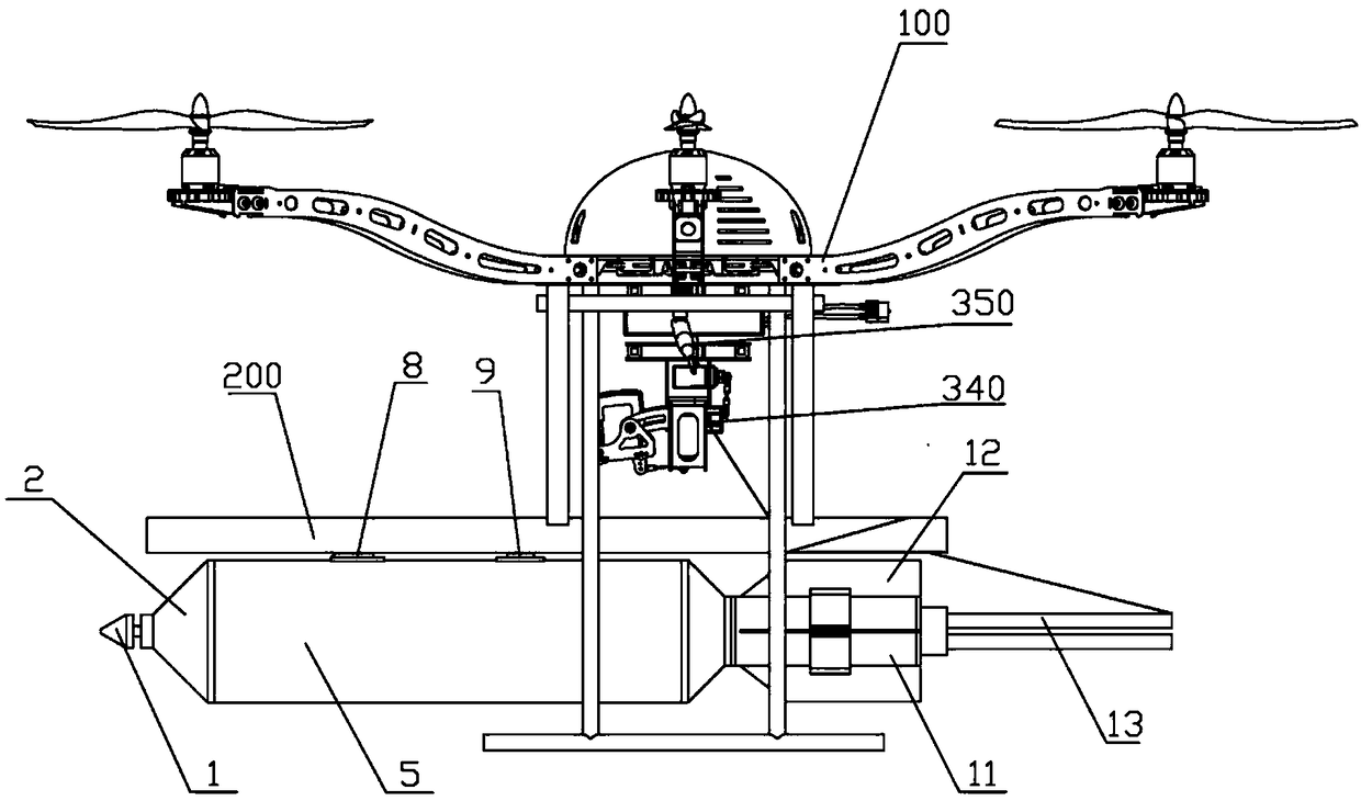 Control system for high-rise building unmanned gyroplane fire extinguishing and fire extinguishing system