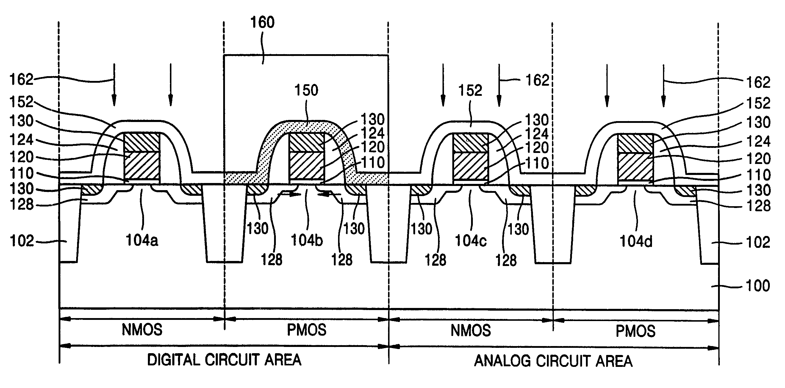 Low noise and high performance LSI device, layout and manufacturing method