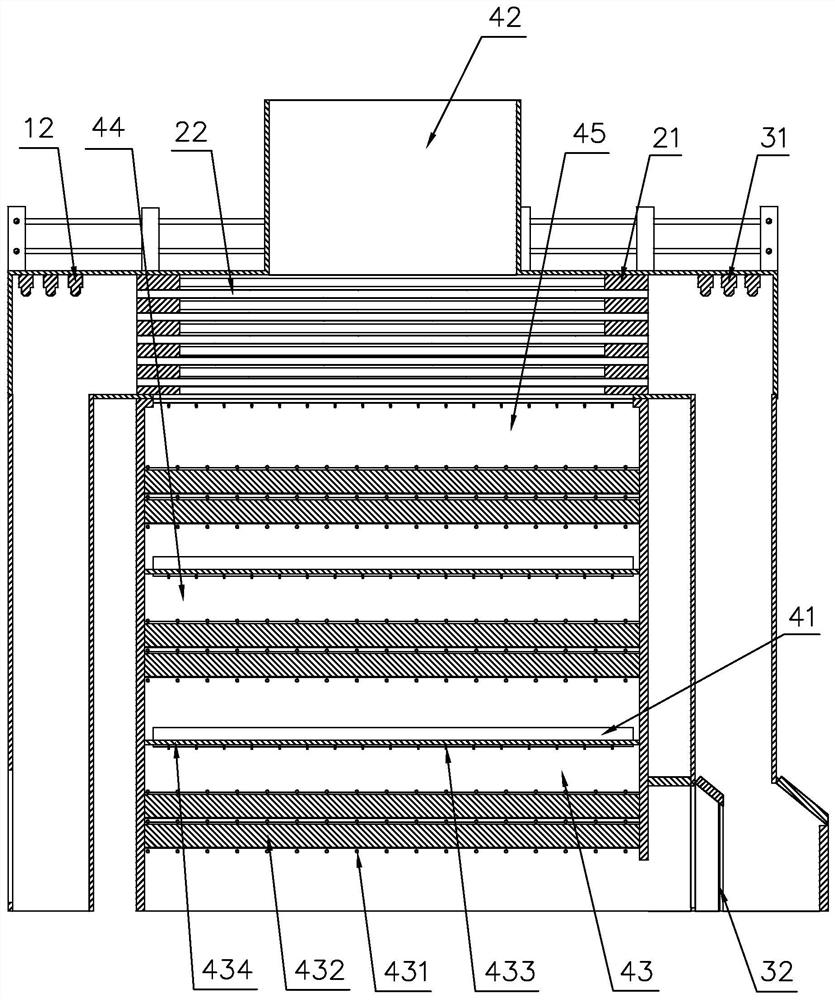 Circulating washing and purifying treatment device for kiln waste gas