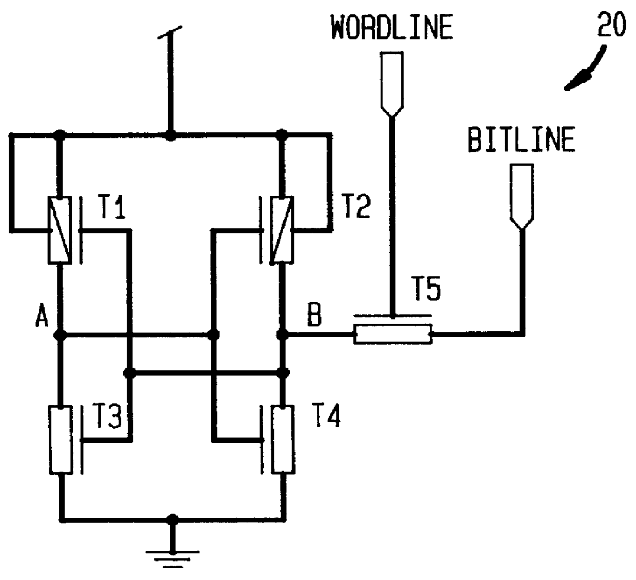 Four device SRAM cell with single bitline