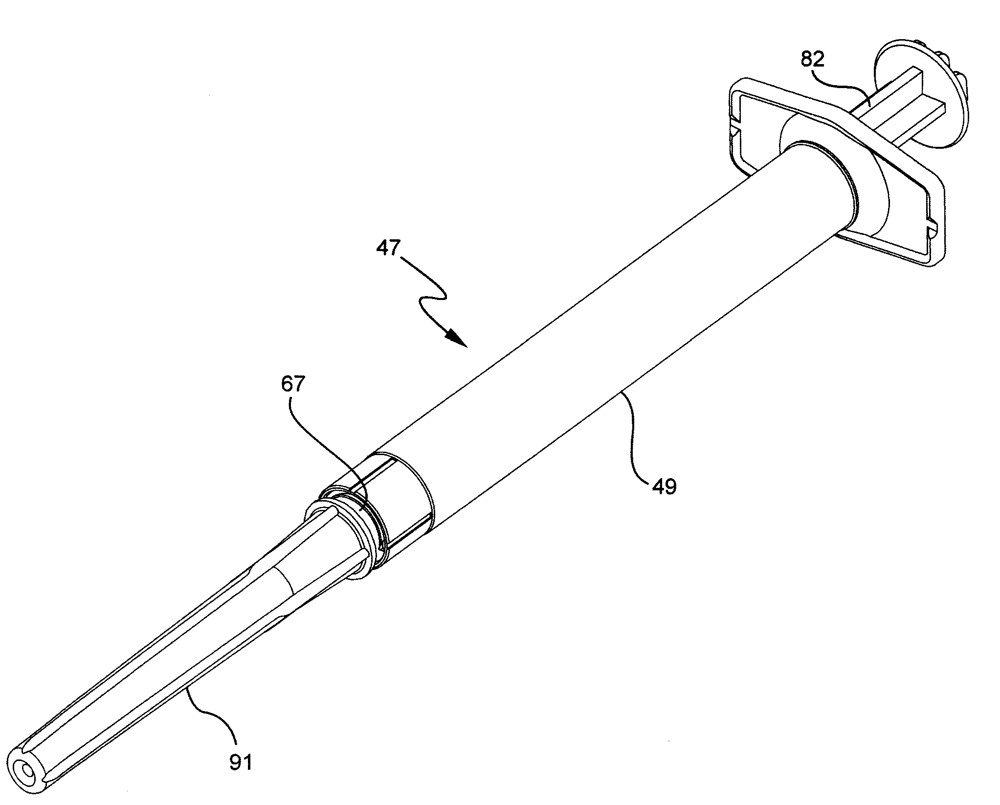 Detachable needle syringe having reduced dead space