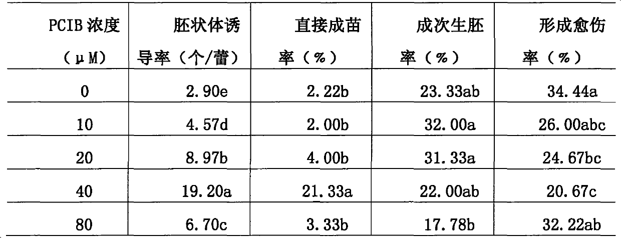 Method for increasing inductivity and direct planting percent of Chinese cabbage and green Chinese cabbage hybrid microspore-derived embryo