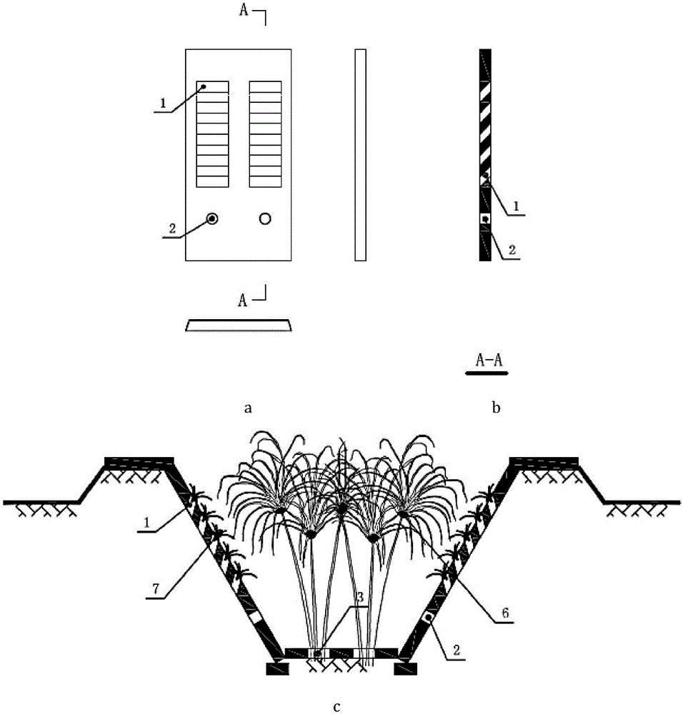 Building method for farmland ecological drainage ditch preventing ditch wall soil loss