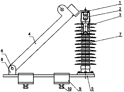 Single-insulator ice-melting earthing knife switch