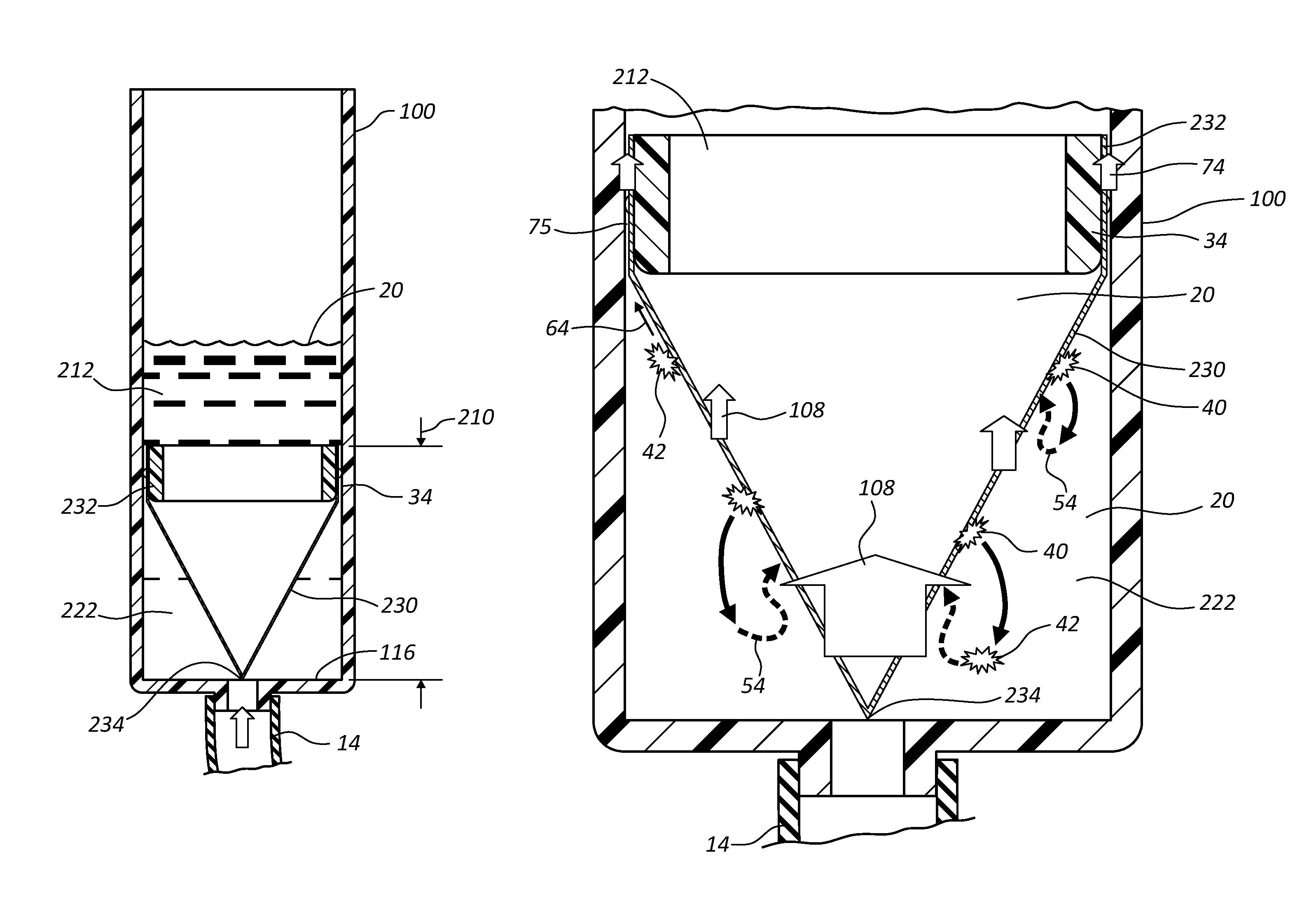 IV drip chamber with filter and bottom reservoir