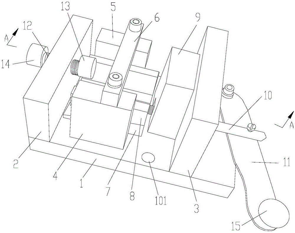 Fixture device for machining lower wire outlet base of solid-sealed polar pole on general machine tool