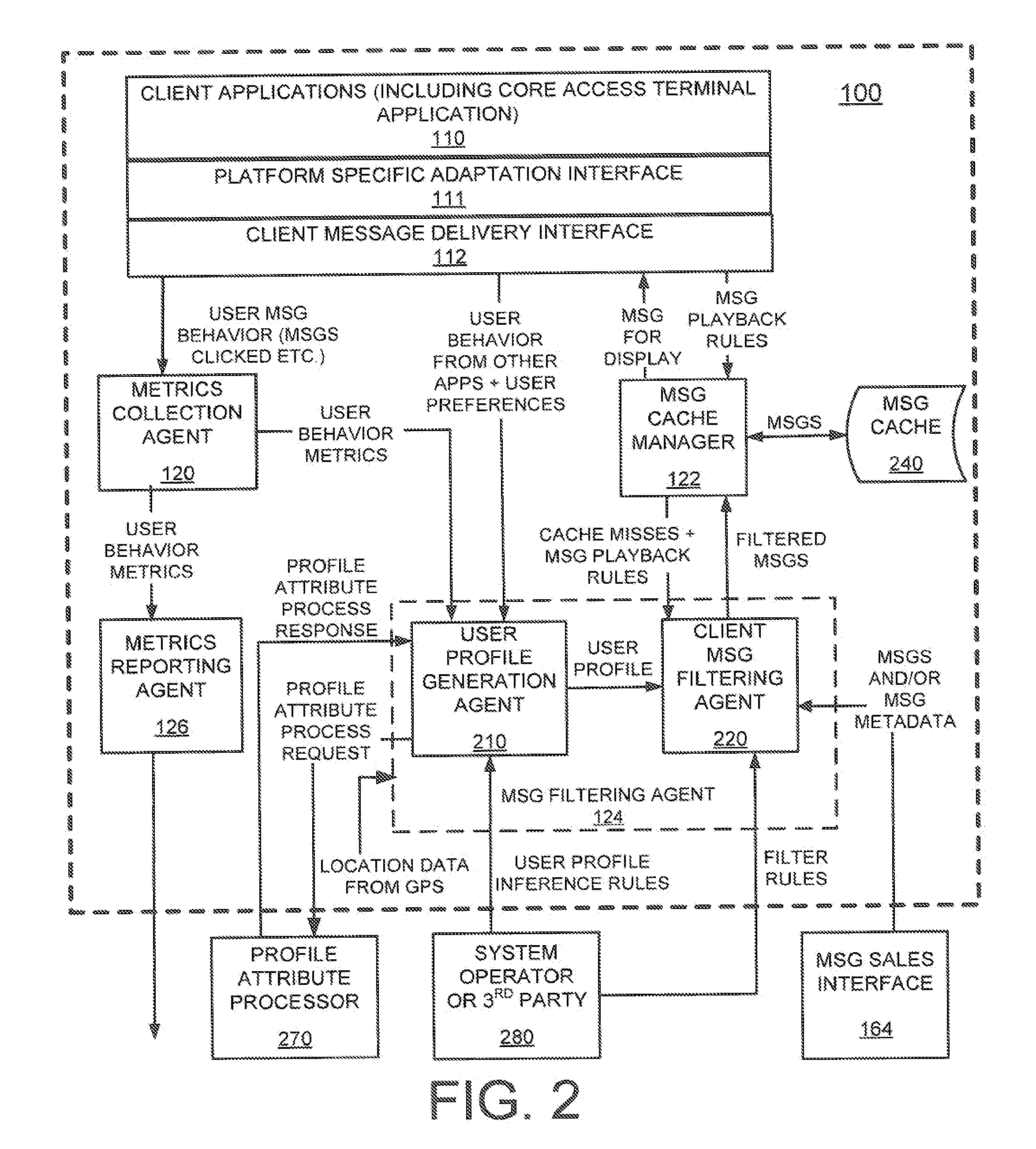 Method and system for using a cache miss state match indicator to determine user suitability of targeted content messages in a mobile environment