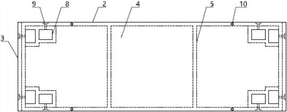 Base plate-free concrete floating platform capable of realizing one-time pouring molding and modularized splicing