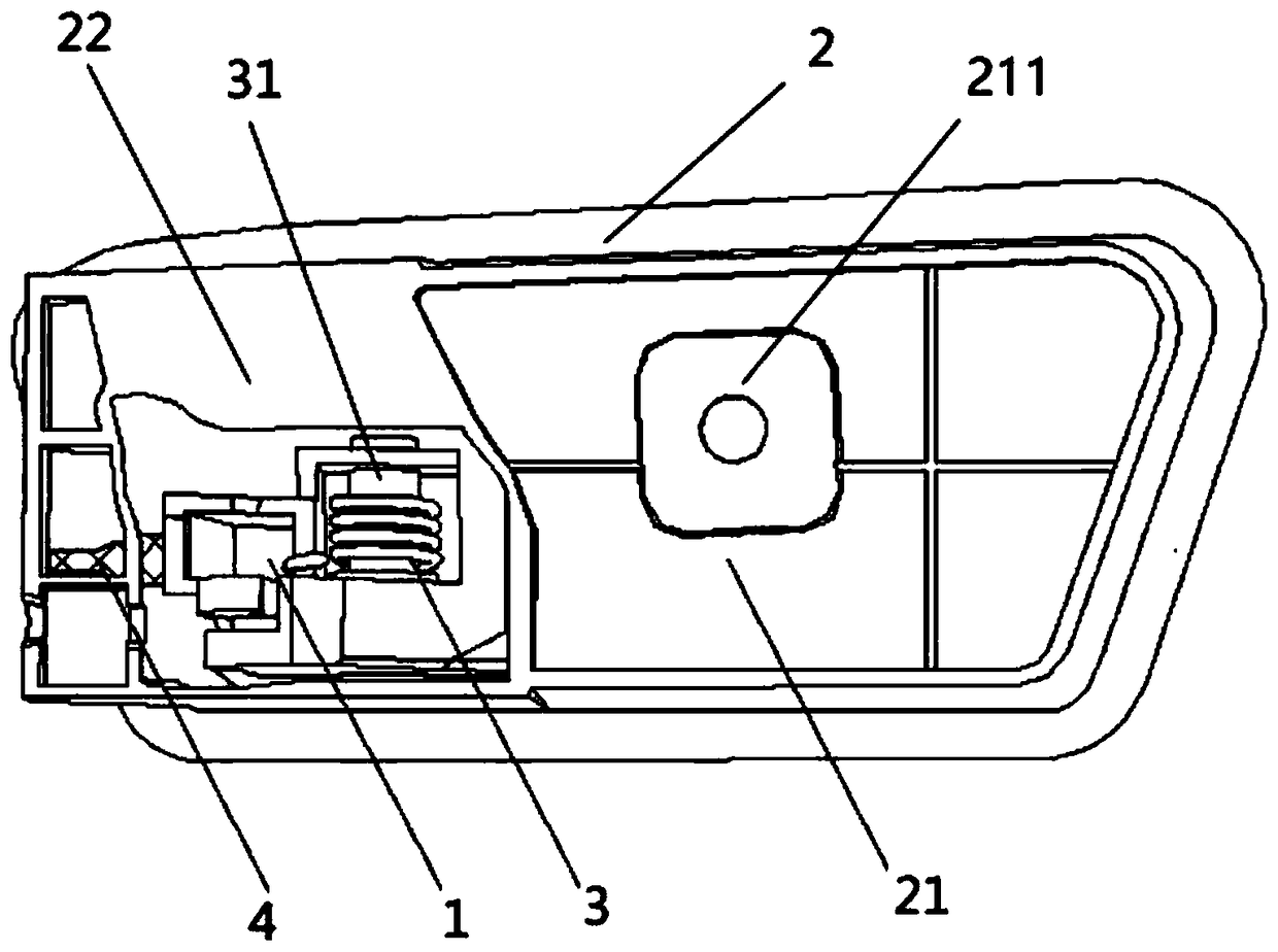 Car door inner opening handle with buffering action