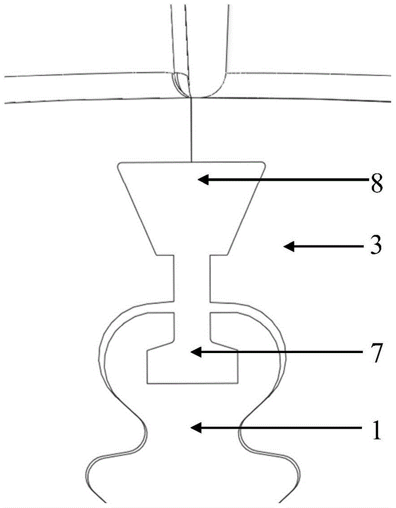A vibration-reducing pressure-bearing damping structure of the root platform of the moving blade