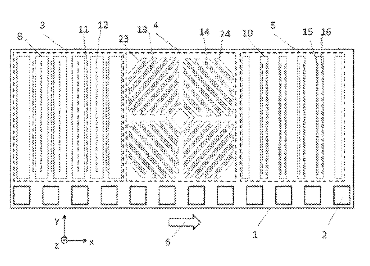 Monolithic three-axis linear magnetic sensor and manufacturing method thereof