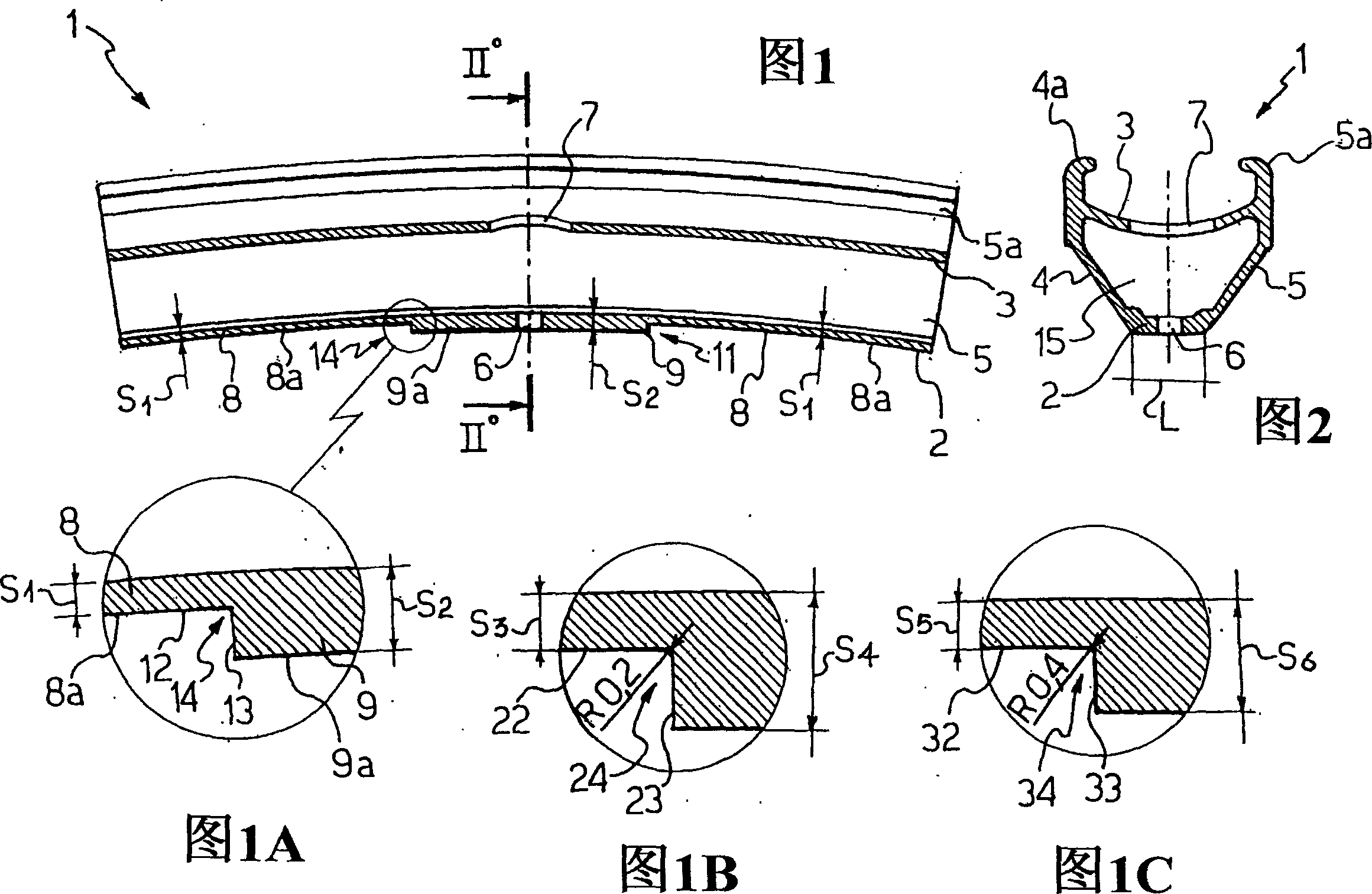 Lightened rim for a bicycle wheel and method for manufacturing such a rim