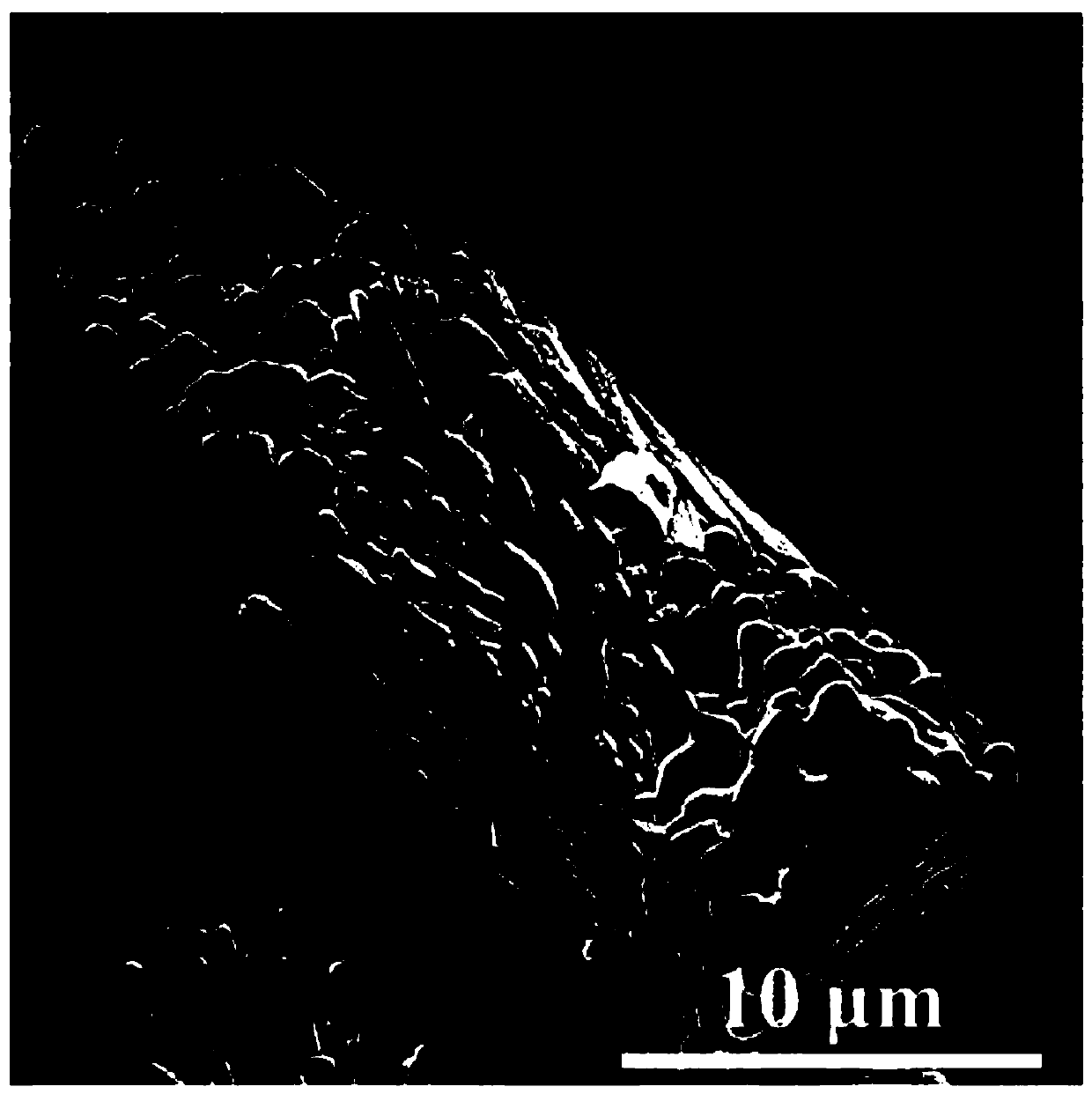 Preparation method and application of MoO3 self-assembled hexagonal prism structure